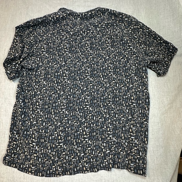 H&H Men Black %100 Silk SurfBoard Patterned Button Up Shirt - Picture 2 of 9